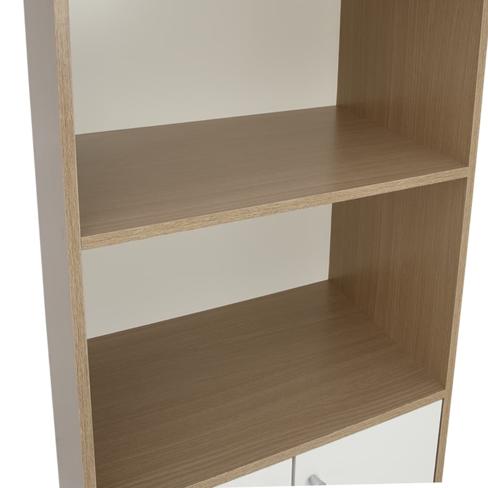 โซฟาเบดผ้า L-shape และชั้นวางของพร้อมตู้บานเปิด ขนาด 60 ซม. รุ่นเคียร่า+รุ่นมินิโอ - สีน้ำตาลอ่อน/ธรรมชาติ