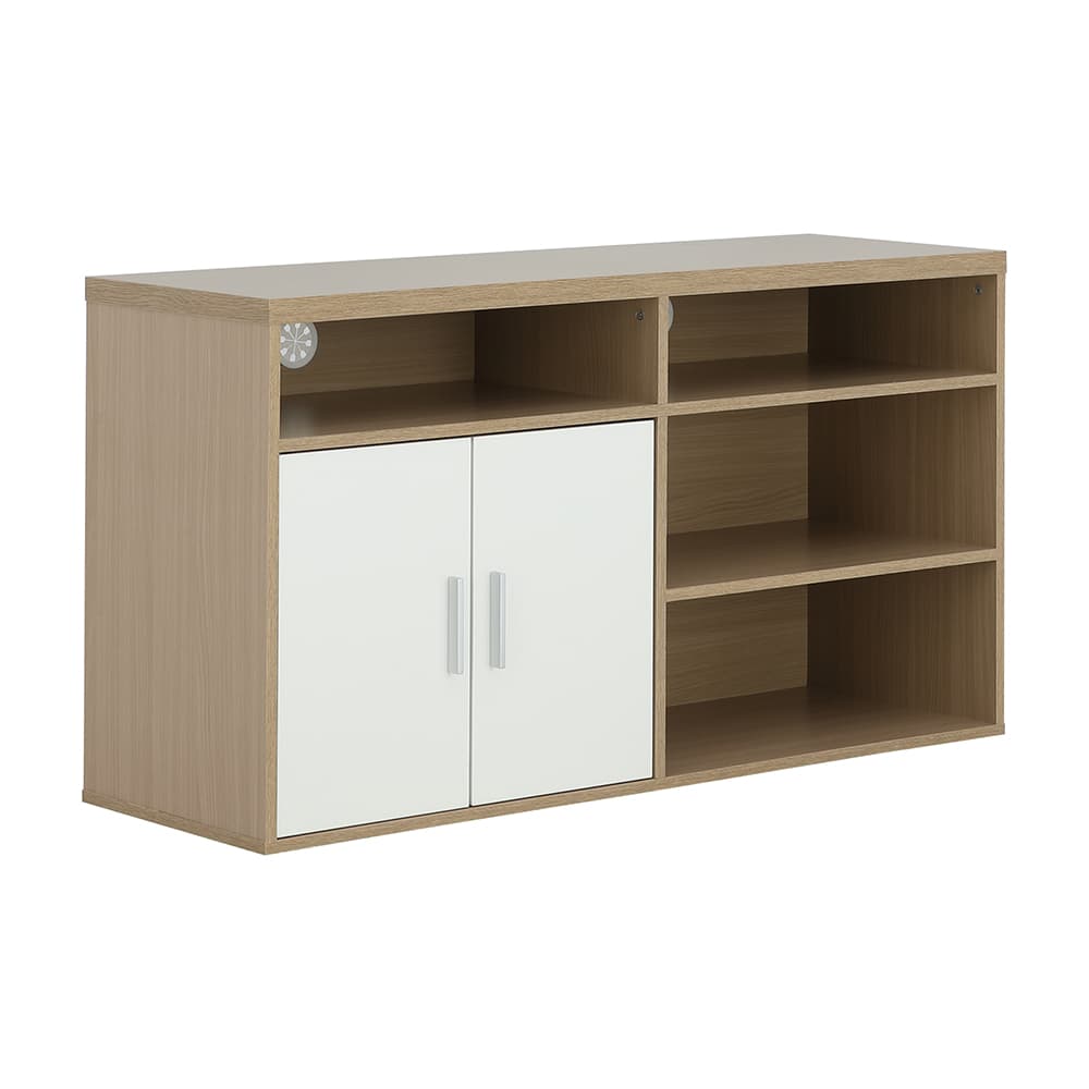 โซฟาเบด PVC 2 ที่นั่ง และตู้วางทีวี 2 บาน ขนาด 120 ซม. รุ่นมิกิ+มินิโอ - สีน้ำตาล/ธรรมชาติ