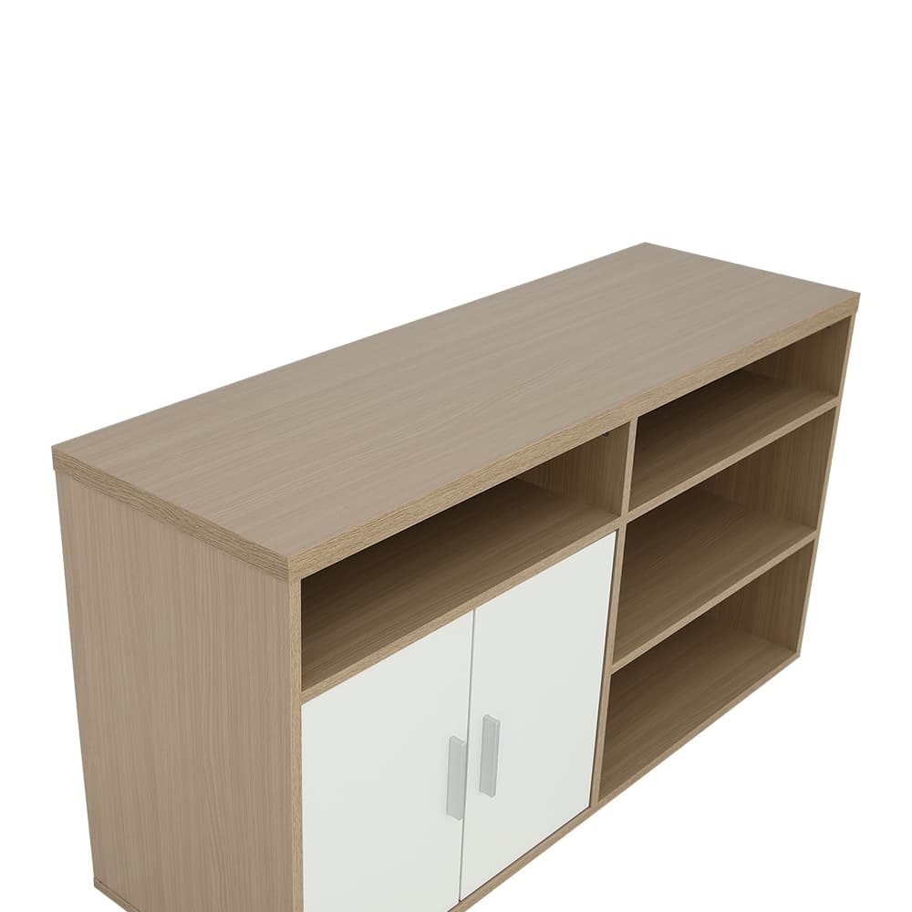 โซฟาเบด PVC 2 ที่นั่ง และตู้วางทีวี 2 บาน ขนาด 120 ซม. รุ่นมิกิ+มินิโอ - สีน้ำตาล/ธรรมชาติ