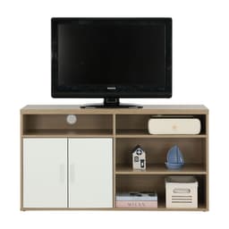 โซฟาเบด PVC 2 ที่นั่ง และตู้วางทีวี 2 บาน ขนาด 120 ซม. รุ่นมิกิ+มินิโอ - สีน้ำตาล/ธรรมชาติ