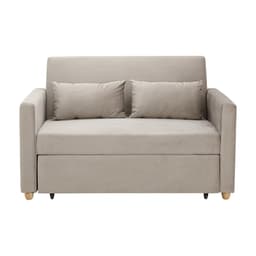 โซฟาเบดผ้า 2 ที่นั่ง และตู้วางทีวี 2 บาน ขนาด 120 ซม. รุ่นมิกิ+มินิโอ - สีโทป/ธรรมชาติ