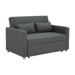 โซฟาเบดผ้า 2 ที่นั่ง และตู้วางทีวี 2 บาน ขนาด 120 ซม. รุ่นมิกิ+มินิโอ - สีเทา/ธรรมชาติ