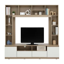 โซฟาเบดผ้า 3 ที่นั่ง และชุดโฮมเอ็นเตอร์เทนเมนท์ ขนาด 180 ซม. รุ่นมิกิ+มินิโอ - สีโทป/ธรรมชาติ