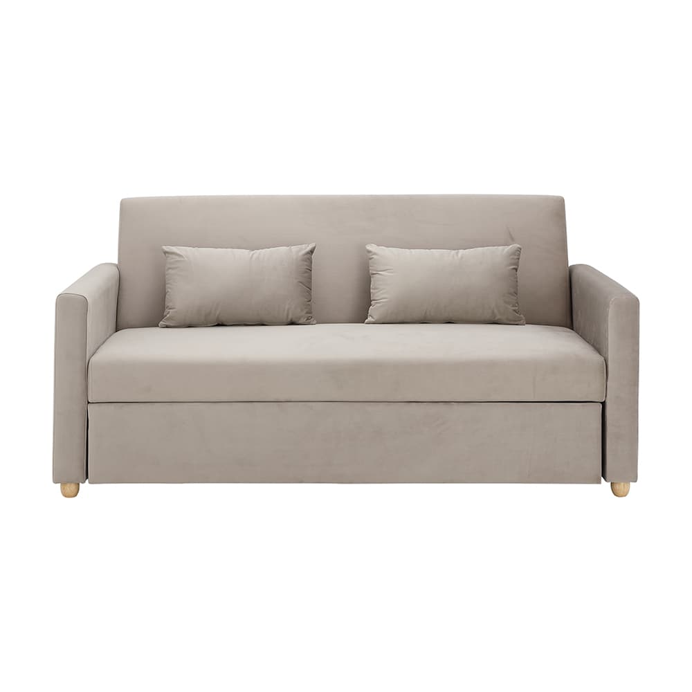 โซฟาเบดผ้า 3 ที่นั่ง และชุดโฮมเอ็นเตอร์เทนเมนท์ ขนาด 200 ซม. รุ่นมิกิ+มินิโอ - สีโทป/ธรรมชาติ