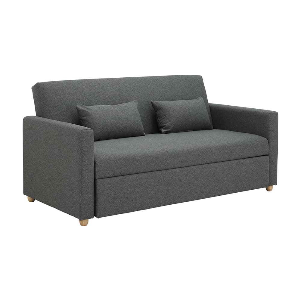 โซฟาเบดผ้า 3 ที่นั่ง และชุดโฮมเอ็นเตอร์เทนเมนท์ ขนาด 240 ซม. รุ่นมิกิ+มินิโอ - สีเทา/ธรรมชาติ