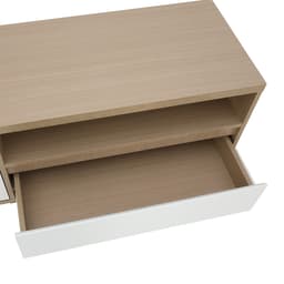 โซฟาเบดผ้า 3 ที่นั่ง และตู้วางทีวี 2 บาน พร้อมลิ้นชัก ขนาด 150 ซม. รุ่นมิกิ+มินิโอ - สีโทป/ธรรมชาติ