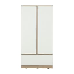 ตู้เสื้อผ้า 2 บาน พร้อมลิ้นชัก รุ่นฟาส ขนาด 90 ซม.  - สีแนชเชอเริล/ขาว