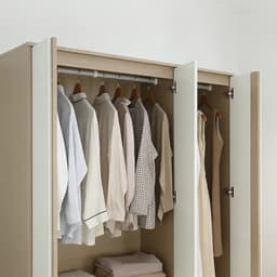 ตู้เสื้อผ้า 3 บาน พร้อมลิ้นชัก รุ่นฟาส - สีธรรมชาติ/ขาว