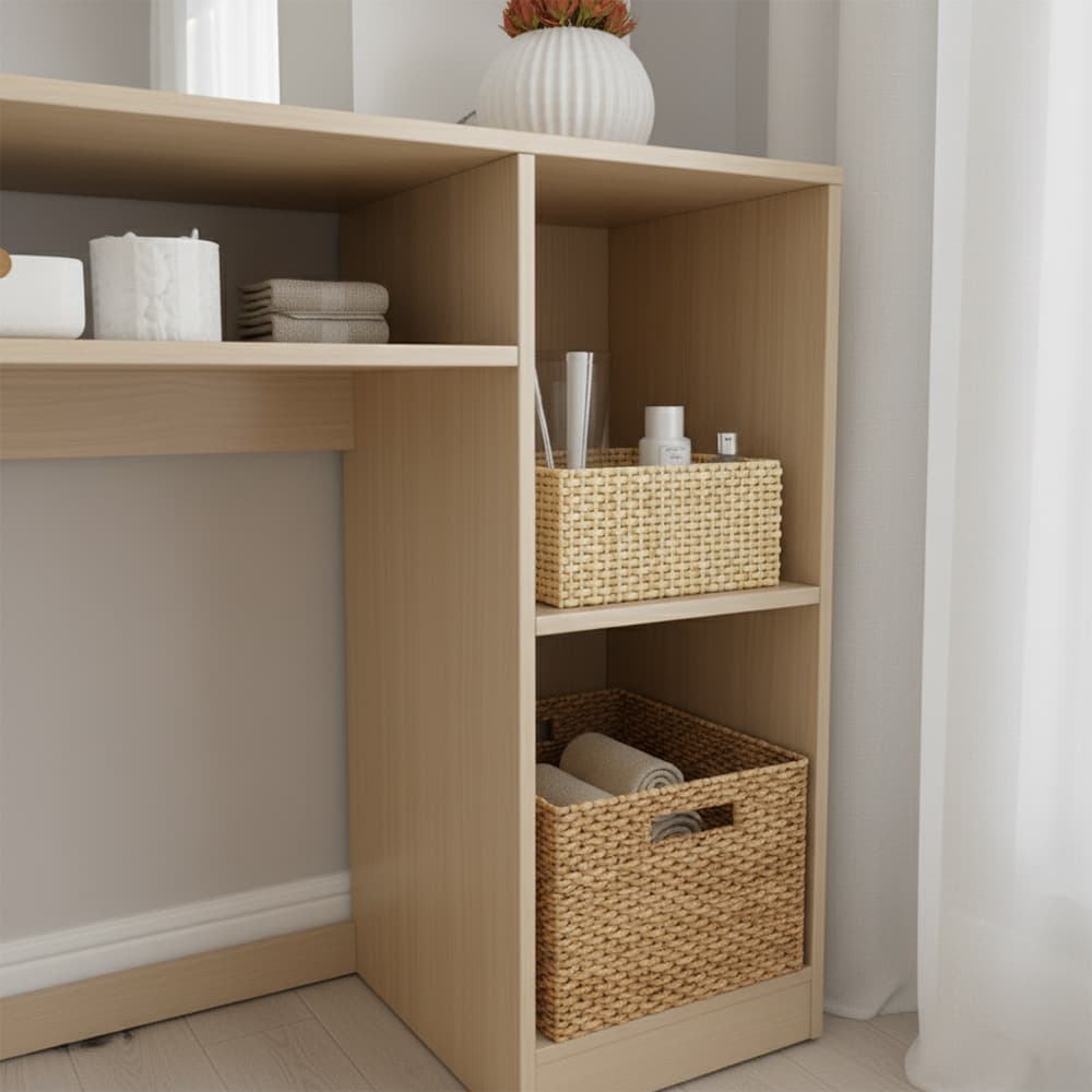 ชุดห้องนอน รุ่นแมกโนเลีย ขนาด 5 ฟุต (เตียง, ตู้เสื้อผ้า 5 บาน, โต๊ะเครื่องแป้ง ) - สีธรรมชาติ/หินอ่อน