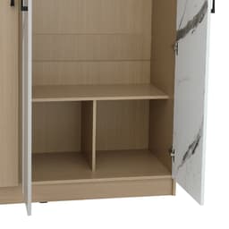 ชุดห้องนอน รุ่นแมกโนเลีย ขนาด 5 ฟุต (เตียง, ตู้เสื้อผ้า 5 บาน, โต๊ะเครื่องแป้ง ) - สีธรรมชาติ/หินอ่อน