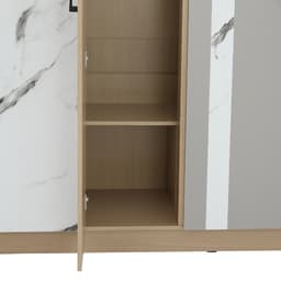 ชุดห้องนอน รุ่นแมกโนเลีย ขนาด 5 ฟุต (เตียง, ตู้เสื้อผ้า 5 บาน, โต๊ะเครื่องแป้ง ) - สีธรรมชาติ/หินอ่อน