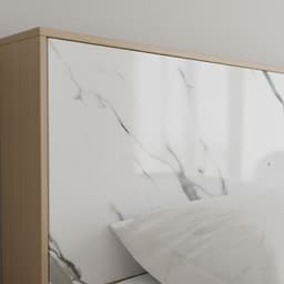 ชุดห้องนอน รุ่นแมกโนเลีย ขนาด 5 ฟุต (เตียง, ตู้เสื้อผ้า 5 บาน, โต๊ะเครื่องแป้ง ) - สีธรรมชาติ/หินอ่อน