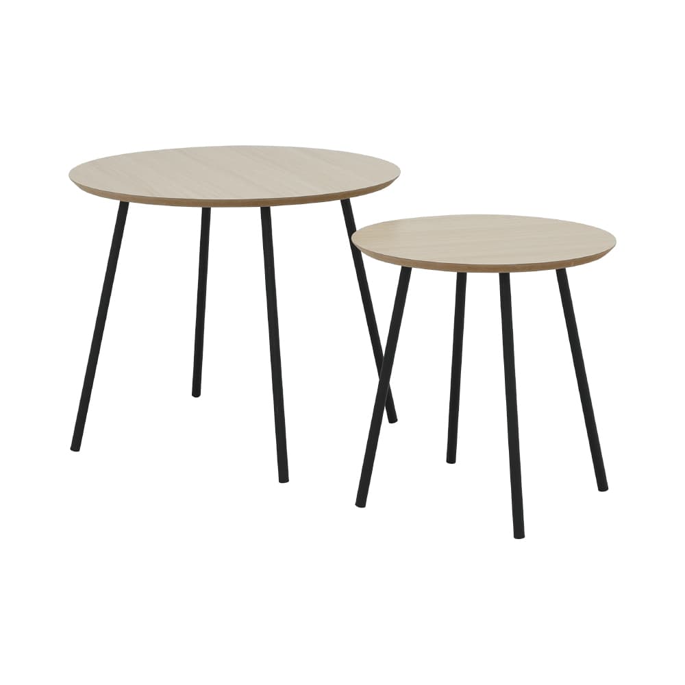 โต๊ะ Nesting รุ่นไอลา (2 ชิ้น/ชุด ) - สีธรรมชาติ/ดำ