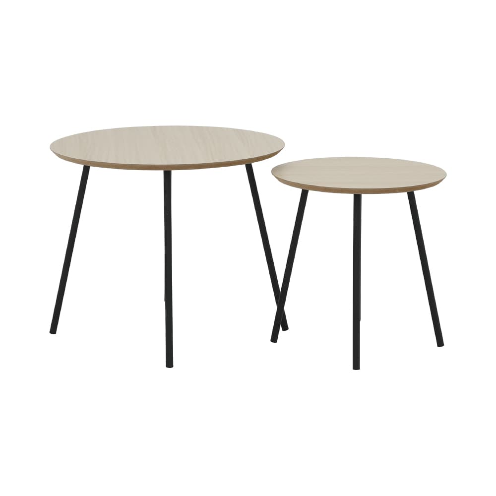 โต๊ะ Nesting รุ่นไอลา (2 ชิ้น/ชุด ) - สีธรรมชาติ/ดำ