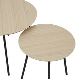 โต๊ะ Nesting รุ่นไอลา (2 ชิ้น/ชุด ) - สีธรรมชาติ/ดำ