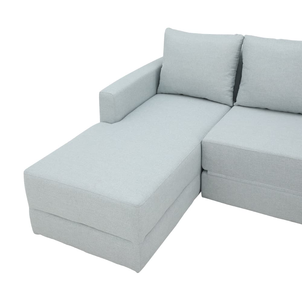 โซฟาผ้าปรับนอน L-shape ด้านขวา รุ่นจินนี่ - สีเทาอ่อน