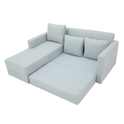 โซฟาผ้าปรับนอน L-shape ด้านขวา รุ่นจินนี่ - สีเทาอ่อน