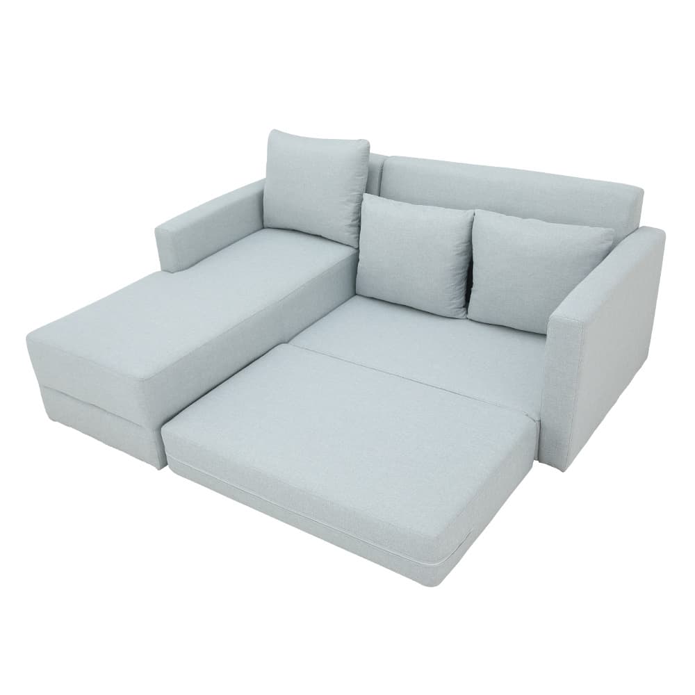 โซฟาผ้าปรับนอน L-shape ด้านขวา รุ่นจินนี่ - สีเทาอ่อน