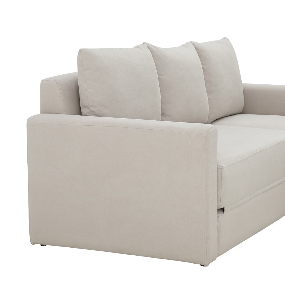 โซฟาผ้าปรับนอน L-shape ด้านซ้าย รุ่นจินนี่ - สีครีม