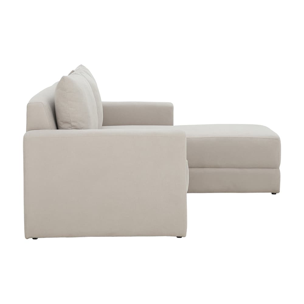 โซฟาผ้าปรับนอน L-shape ด้านซ้าย รุ่นจินนี่ - สีครีม