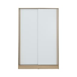 ชุดห้องนอน รุ่นจัสมิน ขนาด 5 ฟุต (เตียง, ตู้เสื้อผ้าบานสไลด์, โต๊ะเครื่องแป้ง) - สีธรรมชาติ/ขาว