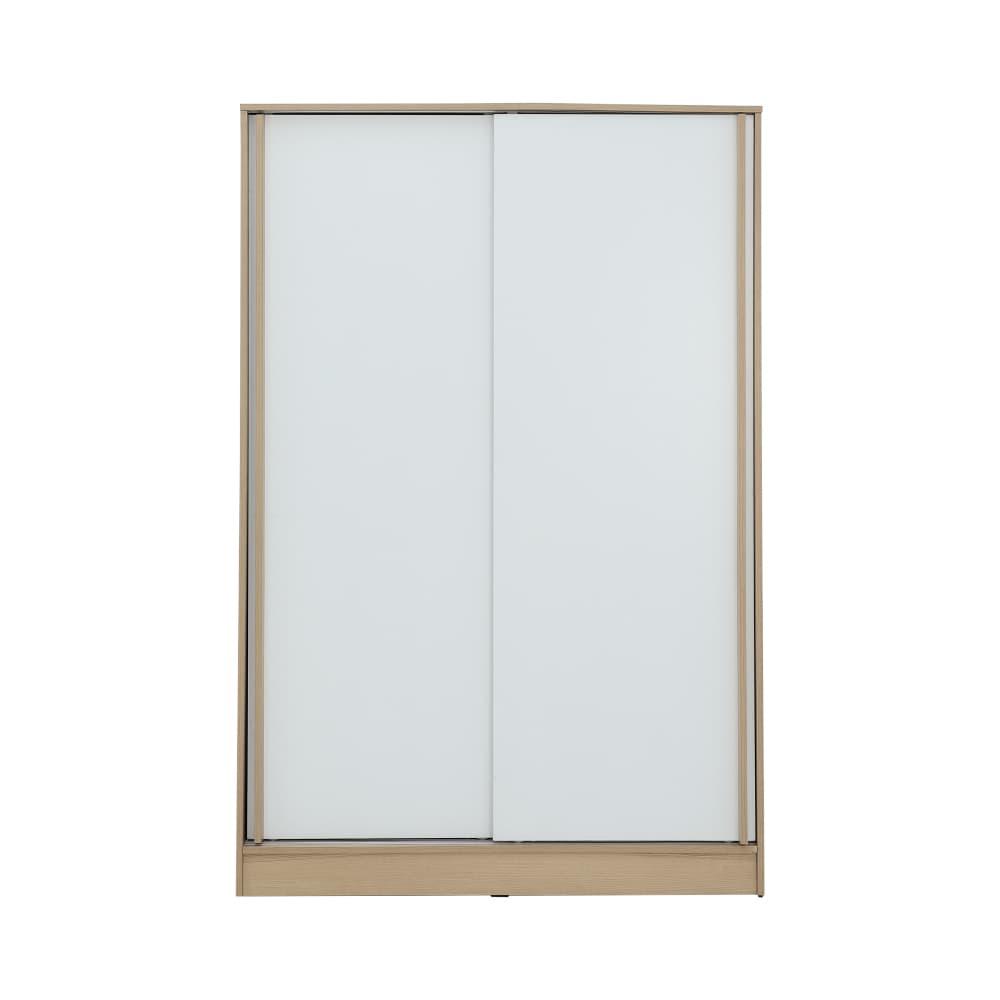 ชุดห้องนอน รุ่นจัสมิน ขนาด 5 ฟุต (เตียง, ตู้เสื้อผ้าบานสไลด์, โต๊ะเครื่องแป้ง) - สีธรรมชาติ/ขาว