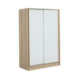 ชุดห้องนอน รุ่นจัสมิน ขนาด 5 ฟุต (เตียง, ตู้เสื้อผ้าบานสไลด์, โต๊ะเครื่องแป้ง) - สีธรรมชาติ/ขาว