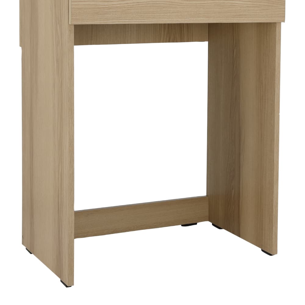 ชุดห้องนอน รุ่นจัสมิน ขนาด 5 ฟุต (เตียง, ตู้เสื้อผ้าบานสไลด์, โต๊ะเครื่องแป้ง) - สีธรรมชาติ/ขาว