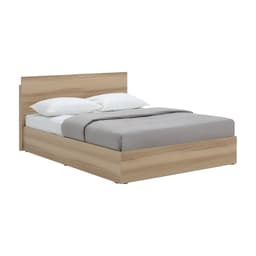 ชุดห้องนอน รุ่นจัสมิน ขนาด 6 ฟุต (เตียง, ตู้เสื้อผ้าบานสไลด์, โต๊ะเครื่องแป้ง) - สีธรรมชาติ/ขาว