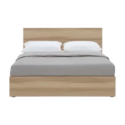 ชุดห้องนอน รุ่นจัสมิน ขนาด 6 ฟุต (เตียง, ตู้เสื้อผ้าบานสไลด์, โต๊ะเครื่องแป้ง) - สีธรรมชาติ/ขาว