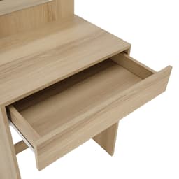 ชุดห้องนอน รุ่นจัสมิน ขนาด 6 ฟุต (เตียง, ตู้เสื้อผ้าบานสไลด์, โต๊ะเครื่องแป้ง) - สีธรรมชาติ/ขาว