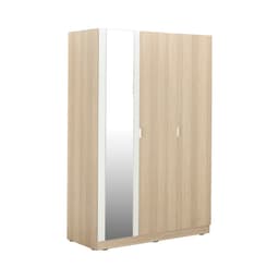 ตู้เสื้อผ้า 3 บาน พร้อมกระจก รุ่นแชมป์ ขนาด 120 ซม. - สีไลท์ วู้ด/ขาว