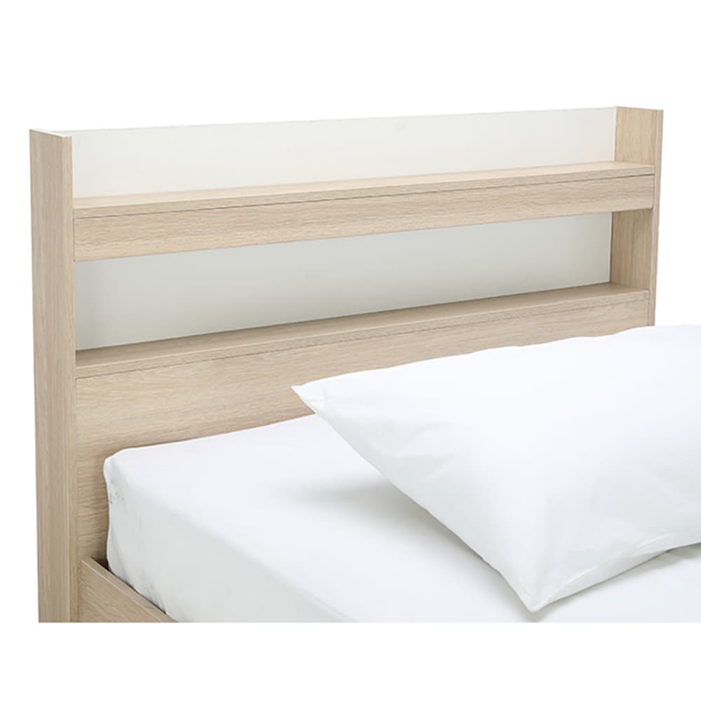 ชุดห้องนอน รุ่นแชมป์ ขนาด 3.5 ฟุต (เตียง, ตู้เสื้อผ้า 2 บาน, โต๊ะทำงาน) - สีไลท์ วู้ด/ขาว