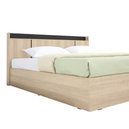 เตียงนอน รุ่นแชมป์ ขนาด 5 ฟุต - สีไลท์ วู้ด/ดำ