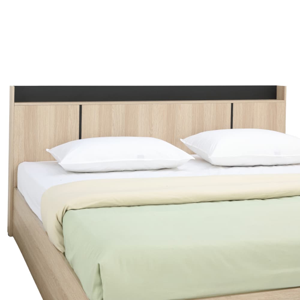 เตียงนอน รุ่นแชมป์ ขนาด 6 ฟุต - สีไลท์ วู้ด/ดำ