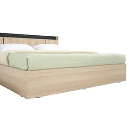 เตียงนอน รุ่นแชมป์ ขนาด 6 ฟุต - สีไลท์ วู้ด/ดำ