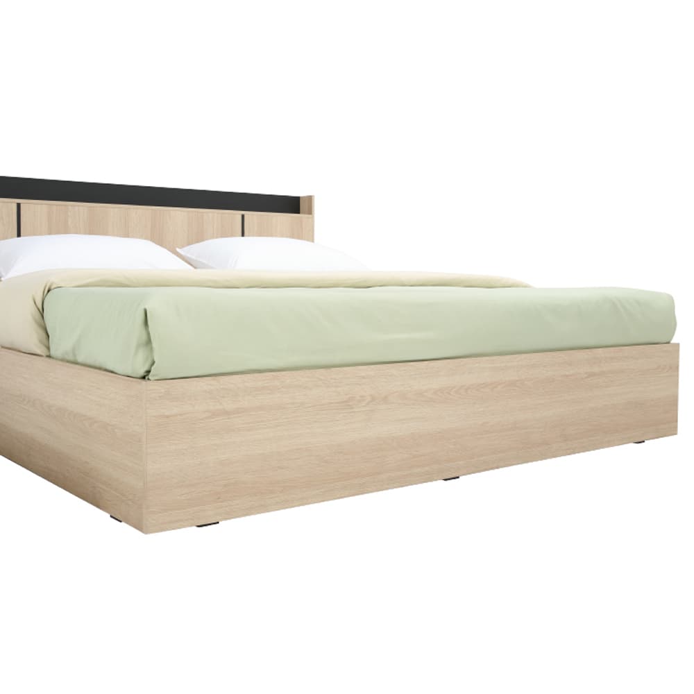 เตียงนอน รุ่นแชมป์ ขนาด 6 ฟุต - สีไลท์ วู้ด/ดำ