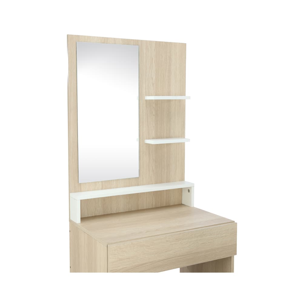 ชุดห้องนอน รุ่นแชมป์ ขนาด 5 ฟุต (เตียง, ตู้เสื้อผ้า 2 บาน, โต๊ะเครื่องแป้งพร้อมสตูล) - สีไลท์ วู้ด/ขาว