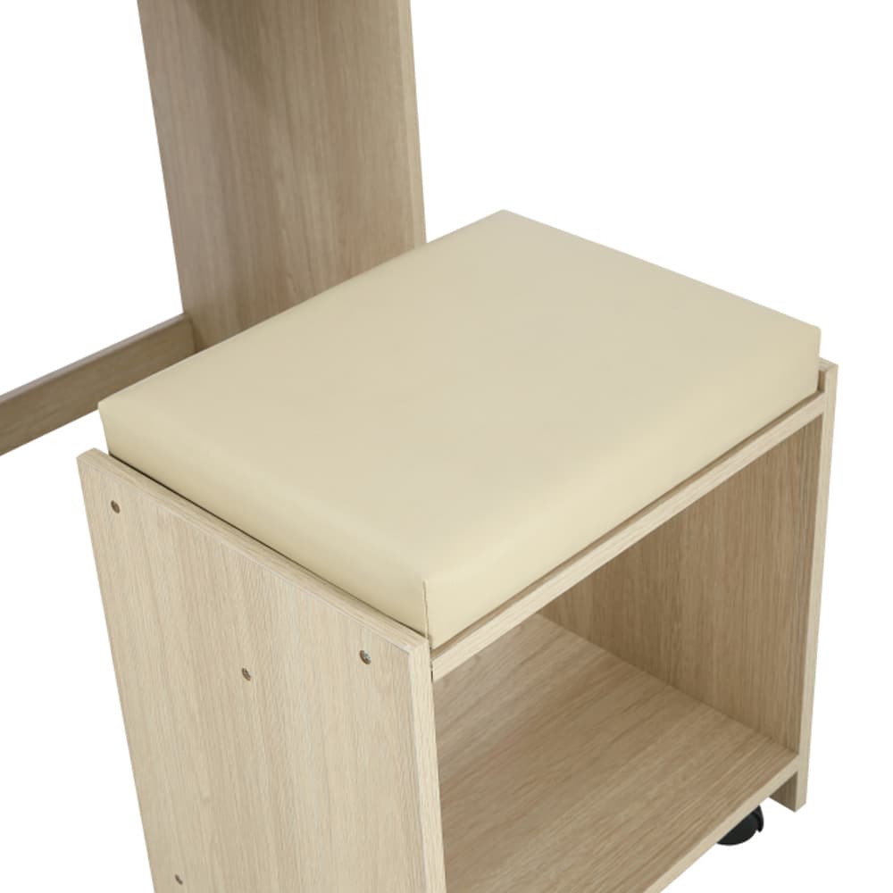 ชุดห้องนอน รุ่นแชมป์ ขนาด 6 ฟุต (เตียง, ตู้เสื้อผ้า 2 บาน, โต๊ะเครื่องแป้งพร้อมสตูล) - สีไลท์ วู้ด/ขาว