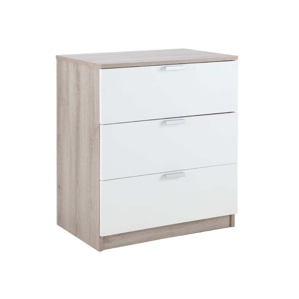 โฮมฮัก ตู้ 3 ลิ้นชัก รุ่นแม็กซ์ - สีธรรมชาติ/ขาว