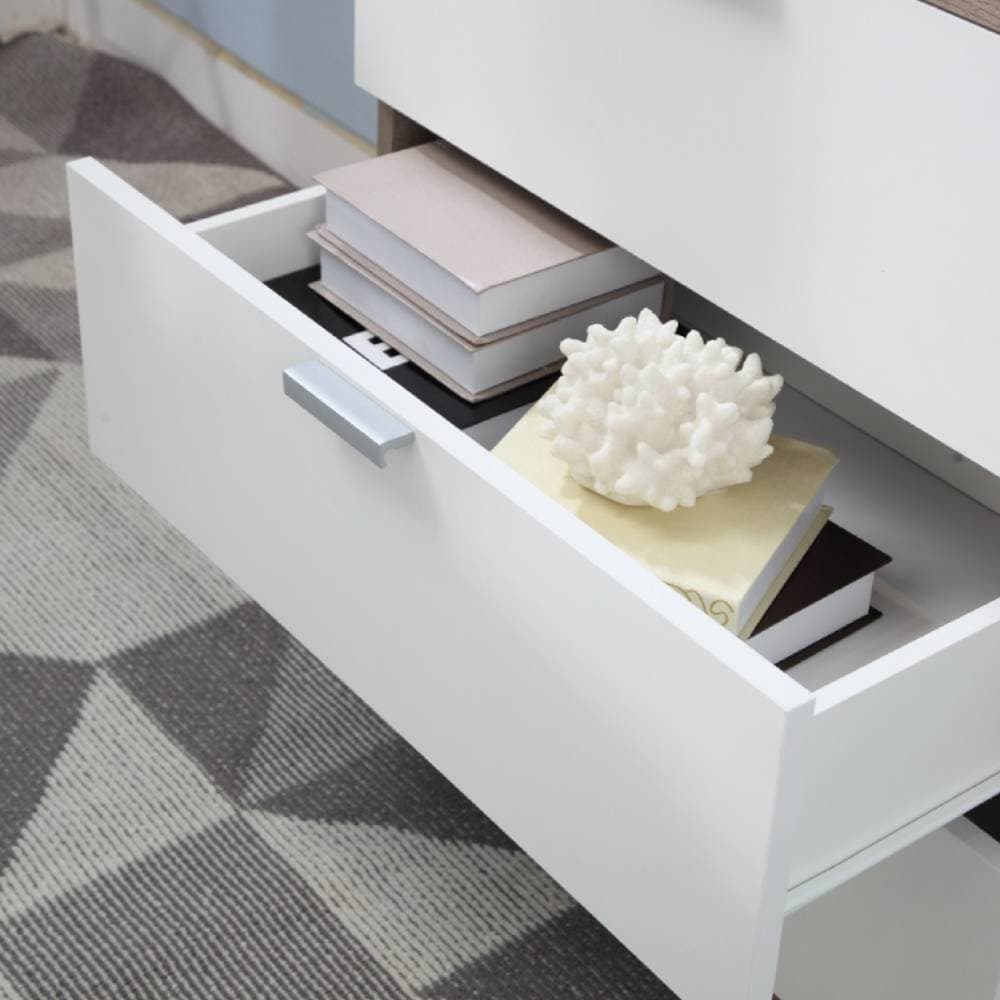 โฮมฮัก ตู้ 3 ลิ้นชัก รุ่นแม็กซ์ - สีธรรมชาติ/ขาว