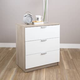 โฮมฮัก ตู้ 3 ลิ้นชัก รุ่นแม็กซ์ - สีธรรมชาติ/ขาว