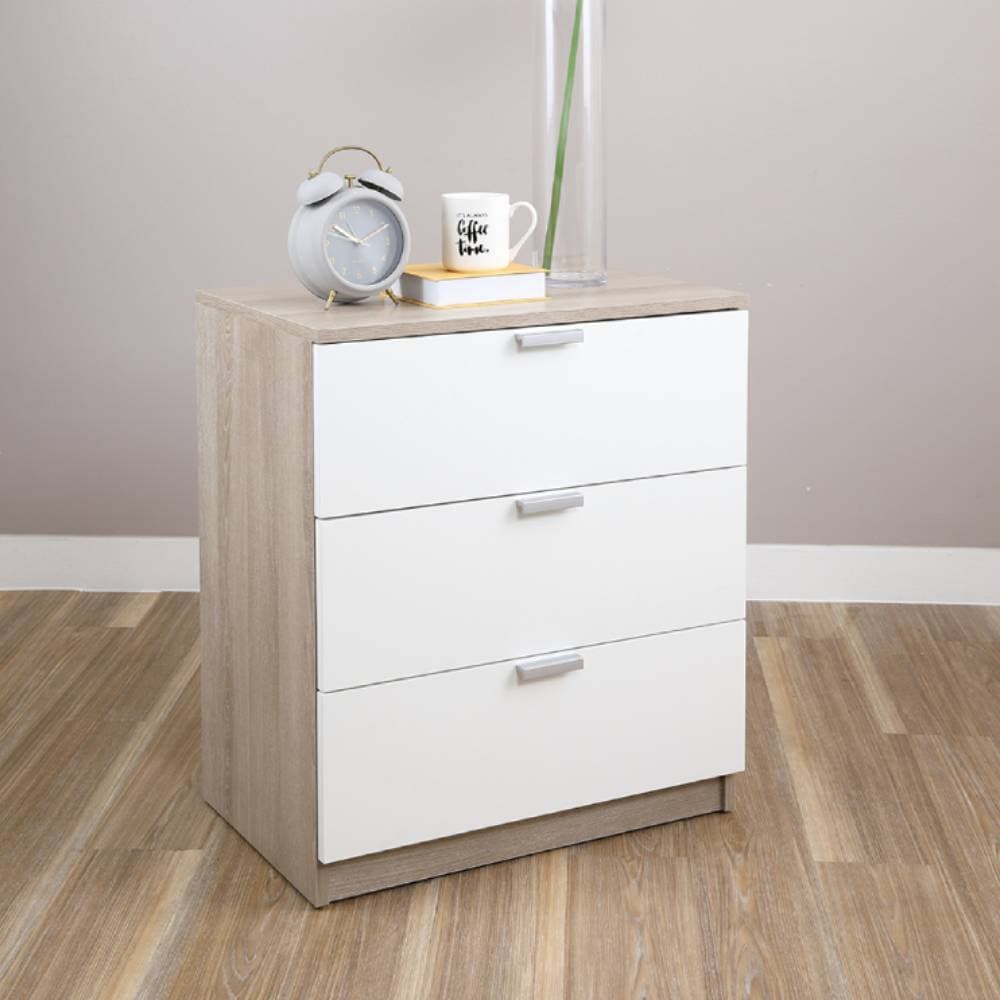 โฮมฮัก ตู้ 3 ลิ้นชัก รุ่นแม็กซ์ - สีธรรมชาติ/ขาว