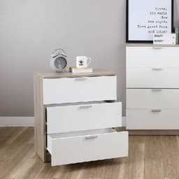 โฮมฮัก ตู้ 3 ลิ้นชัก รุ่นแม็กซ์ - สีธรรมชาติ/ขาว