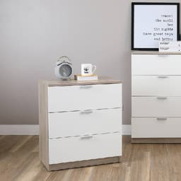 โฮมฮัก ตู้ 3 ลิ้นชัก รุ่นแม็กซ์ - สีธรรมชาติ/ขาว