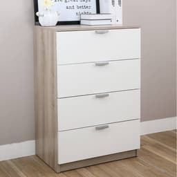 Homehuk ตู้ 4 ลิ้นชัก รุ่นแม็กซ์ - สีธรรมชาติ/ขาว