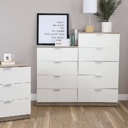 Homehuk ตู้ 4 ลิ้นชัก รุ่นแม็กซ์ - สีธรรมชาติ/ขาว