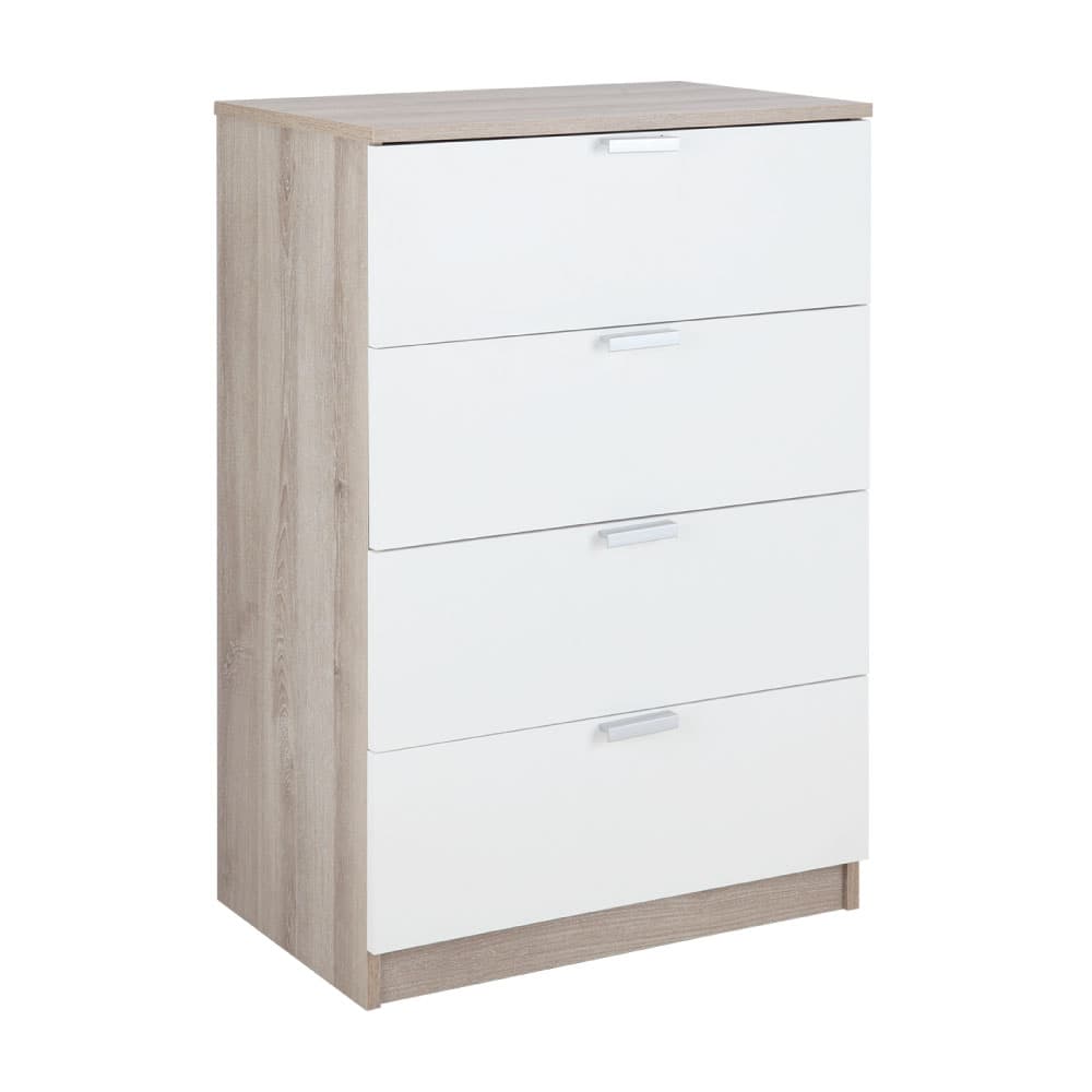 Homehuk ตู้ 4 ลิ้นชัก รุ่นแม็กซ์ - สีธรรมชาติ/ขาว