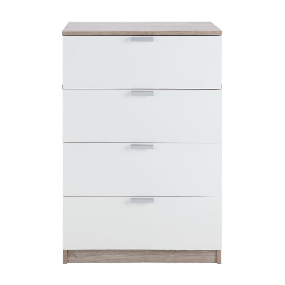 Homehuk ตู้ 4 ลิ้นชัก รุ่นแม็กซ์ - สีธรรมชาติ/ขาว