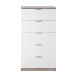 Homehuk ตู้ 5 ลิ้นชัก รุ่นแม็กซ์ - สีธรรมชาติ/ขาว